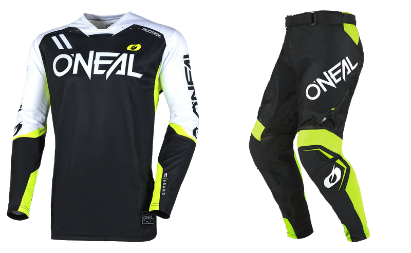 Load image into Gallery viewer, O'Neal Hardwear Flow Black/White Pants & Jersey Gearset