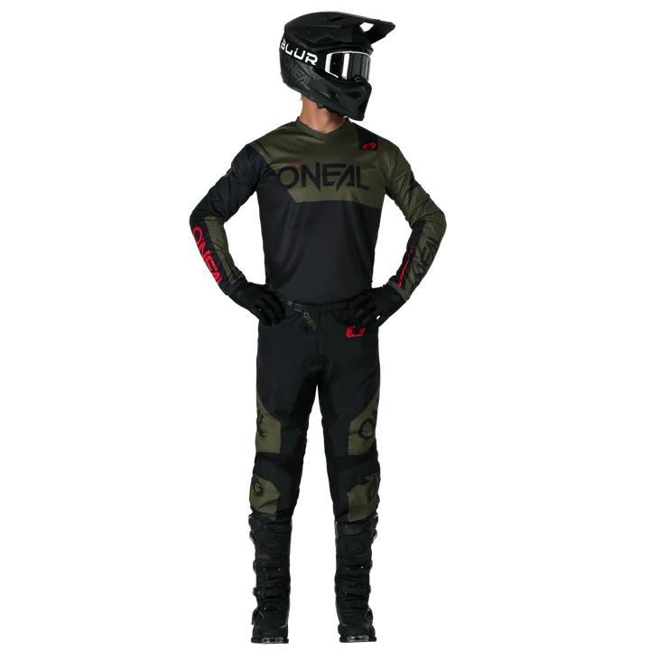 Load image into Gallery viewer, O'Neal Element Racewear Black/Olive Pants & Jersey Gearset