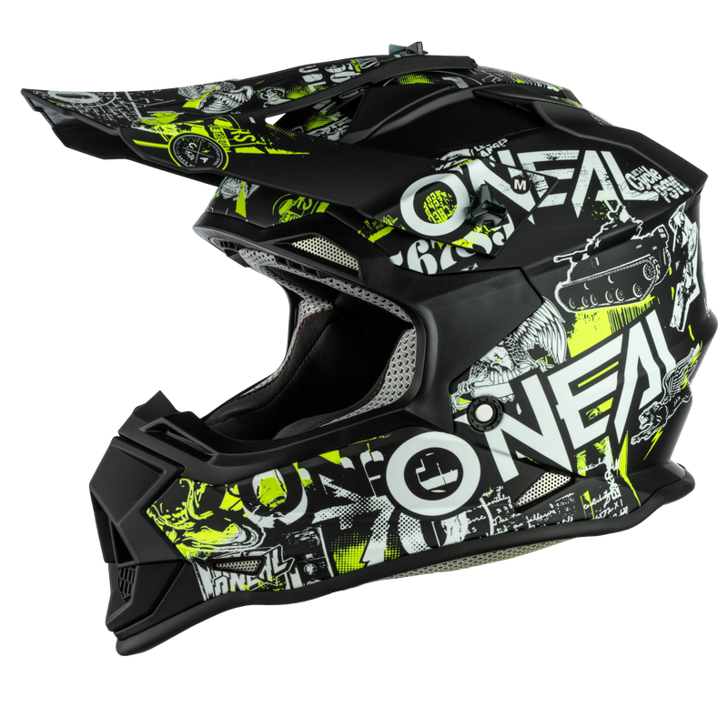 Load image into Gallery viewer, O'Neal Youth 2 SRS Attack Helmet Black/Neon Yellow