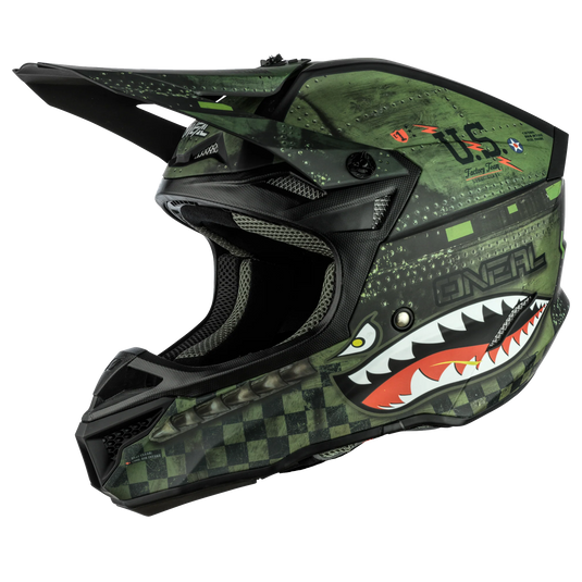 O'Neal 5 SRS Warhawk Helmet Black/Green