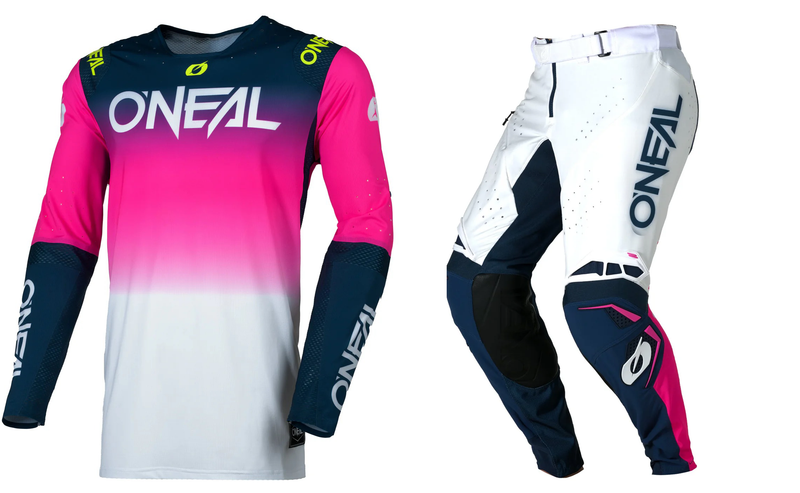 Load image into Gallery viewer, O'Neal Prodigy 55 Blue/Pink Pants & Jersey Gearset