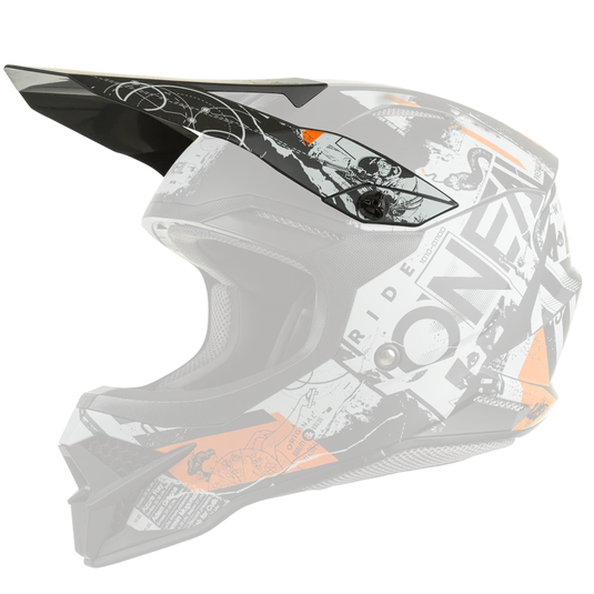 Replacement O'Neal 3 SRS Scarz Black/Gray/Orange Helmet Visor