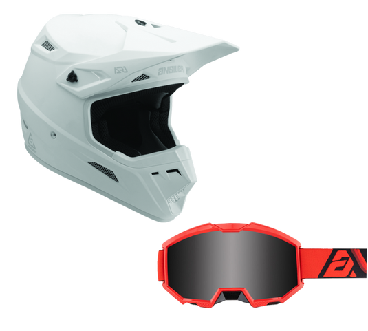 Answer White Helmet & Apex 3 Goggle Combo
