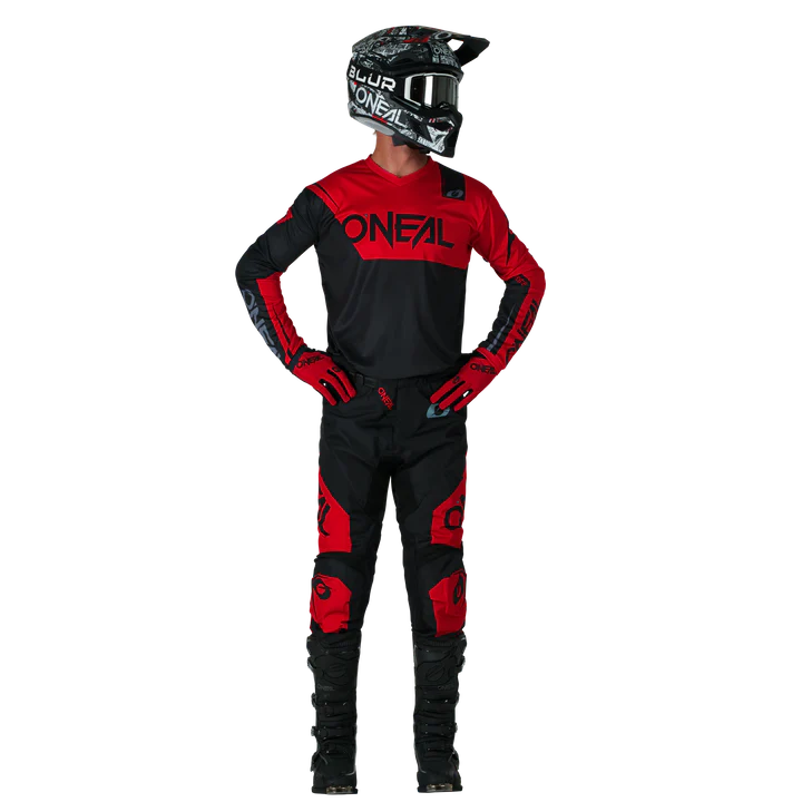 Load image into Gallery viewer, O&#39;Neal Element Racewear Black/Red Pants &amp; Jersey Gearset
