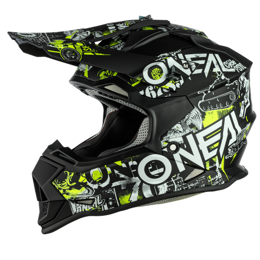 O'Neal Youth 2 SRS Attack Helmet Black/Neon Yellow