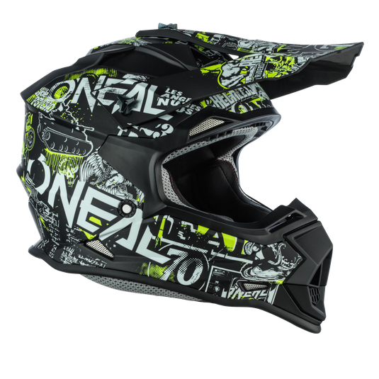 O'Neal Youth 2 SRS Attack Helmet Black/Neon Yellow