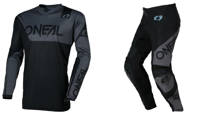 O'Neal Element Racewear Black/Gray Pants & Jersey Gearset