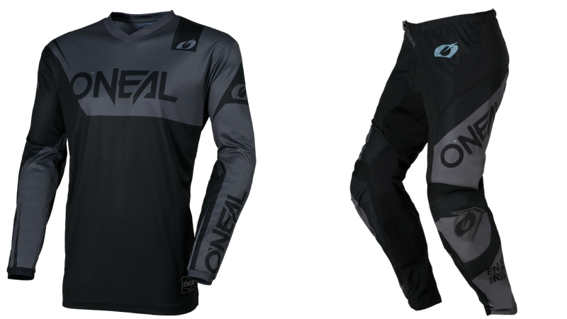 Load image into Gallery viewer, O&#39;Neal Element Racewear Black/Gray Pants &amp; Jersey Gearset
