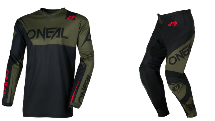 O'Neal Element Racewear Black/Olive Pants & Jersey Gearset
