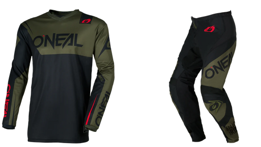 O'Neal Element Racewear Black/Olive Pants & Jersey Gearset