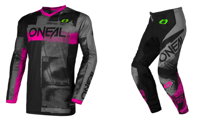 O'Neal Women's Element Roller Black/Pink Pants & Jersey Gearset