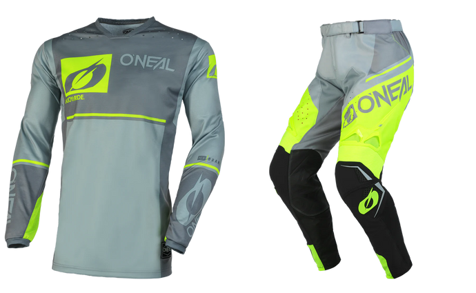 O'Neal  Hardwear Flow V.23 Gray/Neon Pants & Jersey Gearset